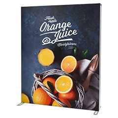 Präsentationssystem: Backdrop mit Orangenmotiv. Ideal für Messen und Events.