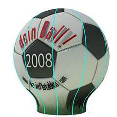 Inflatables: Aufblasbare Kugel mit Fußball-Design und Aufdruck dein Ball! 2008.