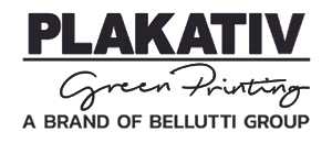 Plakativ Logo Schwarz: Nachhaltige Druckerei der Bellutti Group. Über uns.