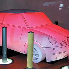 Aufblasbares Auto. Rosa Inflatable für Events und Werbung. Produkt-Detailansicht.